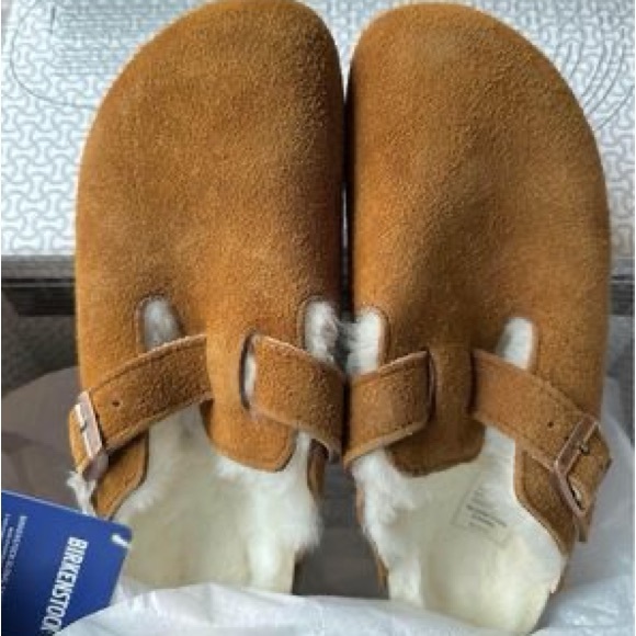 Birkenstock Boston Shearling Mink NEW 37 Authentic - Picture 2 of 4